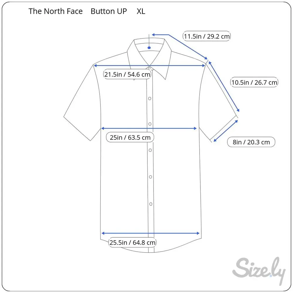 The North Face Men's Short Sleeve Button-up Size XL 59% Modal 41% Poly Blend